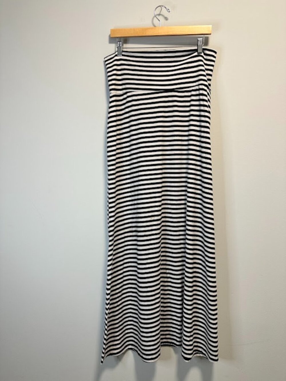 Lily White Black & White Striped Foldover Maxi Skirt - Size XL